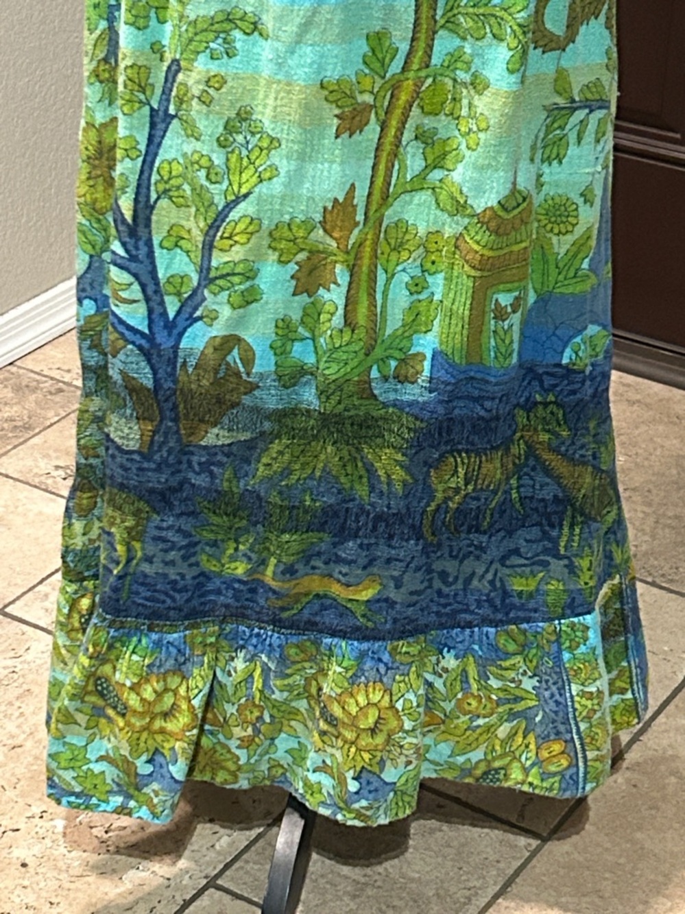 Nepalese Cotton Animal Jungle Ruffle Skirt - Picture 2 of 10